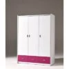 LOMADO® Kleiderschrank BONNY-12, 3-trg, 147cm, Weiß Fuchsia -Mytoys Home Store 26482635 01