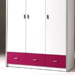 LOMADO® Kleiderschrank BONNY-12, 3-trg, 147cm, Weiß Fuchsia -Mytoys Home Store 26482635 03