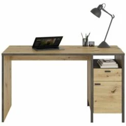 LOMADO® Industrial Design Schreibtisch INDORE-10 In Artisan Eiche Nb./Stahl Dunkel, B/H/T: Ca. 135/75,5/60 Cm -Mytoys Home Store 26514867 03