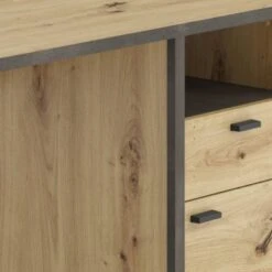 LOMADO® Industrial Design Schreibtisch INDORE-10 In Artisan Eiche Nb./Stahl Dunkel, B/H/T: Ca. 135/75,5/60 Cm -Mytoys Home Store 26514867 05