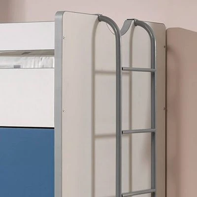 LOMADO® Hochbett BONNY-12 Mit Schreibtisch Und Stauraum - Liegefläche 90x200cm - Weiß & Blau - Stellmaß B/H/T: 227/150/95cm 5 LOMADO® Hochbett BONNY-12 Mit Schreibtisch Und Stauraum - Liegefläche 90x200cm - Weiß & Blau - Stellmaß B/H/T: 227/150/95cm – Bild 3