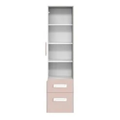 LOMADO® Kinderzimmer Wäscheschrank Grau INGOLSTADT-131 Mit Fronten In Weiß Und Absetzungen In Rosa, B/H/T: Ca. 50/199/41 Cm -Mytoys Home Store 26744957 04