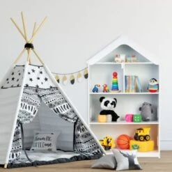 Relaxdays Hohes Kinderregal In Hausform 12 Relaxdays Hohes Kinderregal In Hausform -Mytoys Home Store 27043626 05