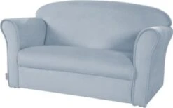 Roba Kindersofa „Lil Sofa“ Mit Armlehnen, Bequeme Kindercouch Mit Hellblauem Samtstoff Bezogen