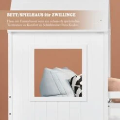 Merax Etagenbett 90x200 Cm Mit Leiter,Dach Und Rausfallschutz, Zwei Liegeflächen -Mytoys Home Store 27306634 05