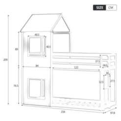 Merax Etagenbett 90x200 Cm Mit Leiter,Dach Und Rausfallschutz, Zwei Liegeflächen -Mytoys Home Store 27306634 06