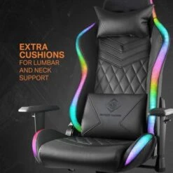 Deltaco Gaming Stuhl GAM-080 RGB Beleuchtung Kunstleder Nackenkissen -Mytoys Home Store 27330235 03