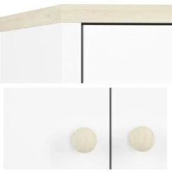 LOMADO® Kleiderschrank 2-türig ELVA-131 In Weiß Mit Fjord Buche Nb., B/H/T: Ca. 80/193/51 Cm -Mytoys Home Store 27336952 03