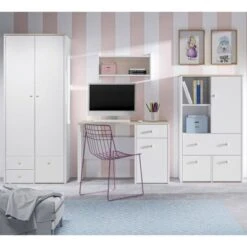 LOMADO® Kleiderschrank 2-türig ELVA-131 In Weiß Mit Fjord Buche Nb., B/H/T: Ca. 80/193/51 Cm -Mytoys Home Store 27336952 05