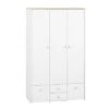 LOMADO® Kleiderschrank 3-türig ELVA-131 In Weiß Mit Fjord Buche Nb., B/H/T: Ca. 117/193/51 Cm -Mytoys Home Store 27336960 01