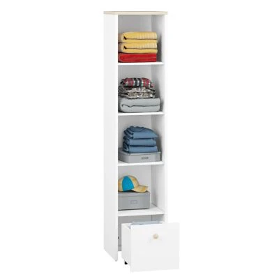LOMADO® Jugendzimmer Set Mit Eckkleiderschrank ELVA-131 In Weiß Mit Fjord Buche Nb. Und Hellrosa, B/H/T: Ca. 273/193/80 Cm 7 LOMADO® Jugendzimmer Set Mit Eckkleiderschrank ELVA-131 In Weiß Mit Fjord Buche Nb. Und Hellrosa, B/H/T: Ca. 273/193/80 Cm – Bild 5