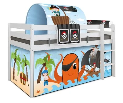 TICAA Hochbett "Pirat Luan" Inkl. Zubehör Kiefer Weiß 3 TICAA Hochbett "Pirat Luan" Inkl. Zubehör Kiefer Weiß