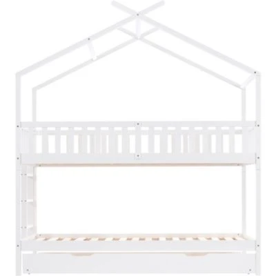 Merax Etagenbett 90x200 Cm Mit Rausfallschutz Und Leiter Inkl. Drei Liegeflächen, Hochbett Mit Bettkasten 6 Merax Etagenbett 90x200 Cm Mit Rausfallschutz Und Leiter Inkl. Drei Liegeflächen, Hochbett Mit Bettkasten – Bild 4