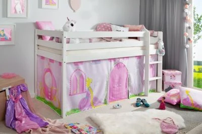 TICAA Hochbett "Prinzessin Liora" Kiefer Weiß 4 TICAA Hochbett "Prinzessin Liora" Kiefer Weiß – Bild 2