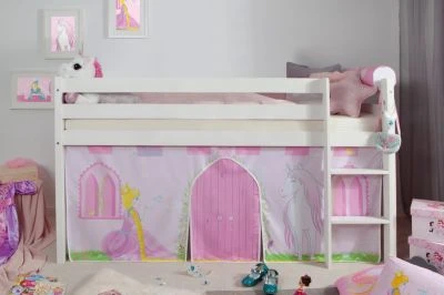 TICAA Hochbett "Prinzessin Liora" Kiefer Weiß 5 TICAA Hochbett "Prinzessin Liora" Kiefer Weiß – Bild 3