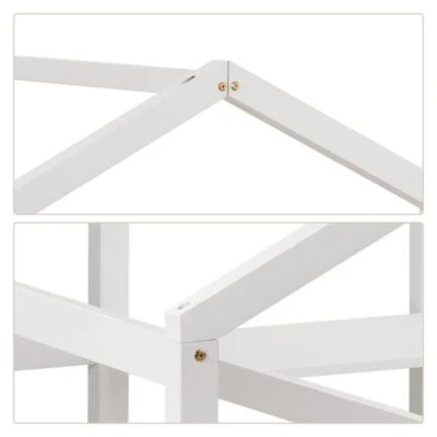 Merax Hausbett Kinderbett 90x200 Cm 2tlg. Mit Rausfallschutz, Nacchttisch Und Lattenrost 4 Merax Hausbett Kinderbett 90x200 Cm 2tlg. Mit Rausfallschutz, Nacchttisch Und Lattenrost – Bild 2