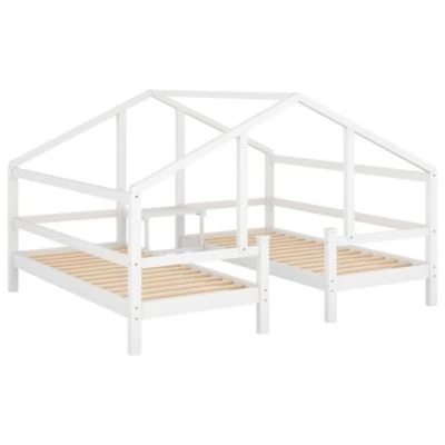 Merax Hausbett Kinderbett 90x200 Cm 2tlg. Mit Rausfallschutz, Nacchttisch Und Lattenrost 8 Merax Hausbett Kinderbett 90x200 Cm 2tlg. Mit Rausfallschutz, Nacchttisch Und Lattenrost – Bild 6