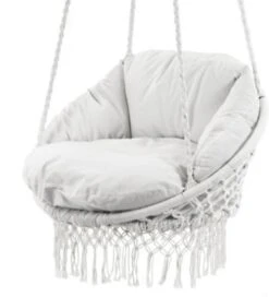 VIVERE Polyester Macrame Deluxe Stuhl Mit Fransen