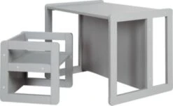 Roba Kindersitzgruppe 3in1 Für Kinder, 1 Wendehocker & Eine Zum Tisch Umwandelbarer Kinderbank, Grau