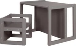 Roba Kindersitzgruppe 3in1 Für Kinder, 1 Wendehocker & Eine Zum Tisch Umwandelbarer Kinderbank, Anthrazit