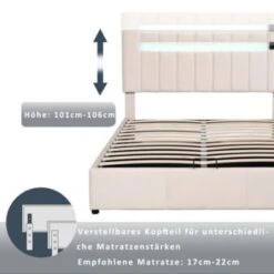Merax Boxspringbett Hydraulisch Polsterbett Mit LED-Beleuchtung,Bluetooth-Player Und USB -Mytoys Home Store 28777539 05