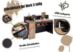 Cilek Schreibtisch Mit Aufsatz Work 3-teilig Mit USB-Steckplätze Und Soft-Close Funktion -Mytoys Home Store 28784442 04