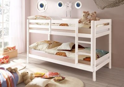 Aileenstore Etagenbett Aus Massivem Kiefer Weiss 4 Aileenstore Etagenbett Aus Massivem Kiefer Weiss – Bild 2