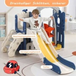 Merax Rutsche 5-in-1 Kinderrutsche Mit Schaukeln, Basketballkorb, Kletterspielzeug Mit Trittleiter -Mytoys Home Store 29087250 06