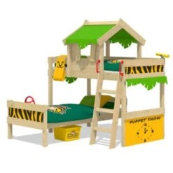 WICKEY Kinderbett Etagenbett Crazy Jungle Plane Hausbett