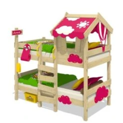 WICKEY Kinderbett Etagenbett Crazy Daisy Plane Hausbett