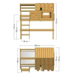 WICKEY Kinderbett Hochbett CrAzY Cove - Plane Hausbett 90 X 200 Cm, Etagenbett -Mytoys Home Store 29138704 03