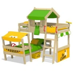 WICKEY Kinderbett Etagenbett Crazy Trunky Plane Hausbett