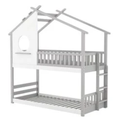 Merax Etagenbett Mit Rechtwinkliger Leiter, Mit Fallschutz Und Barriere, Kiefernholz -Mytoys Home Store 29311770 06