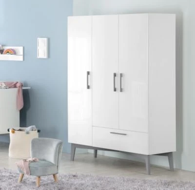 Roba Kleiderschrank 'Mika' 3-türig, Weiß 3 Roba Kleiderschrank 'Mika' 3-türig, Weiß – Bild 2