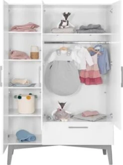 Roba Kleiderschrank 'Mika' 3-türig, Weiß 7 Roba Kleiderschrank 'Mika' 3-türig, Weiß -Mytoys Home Store 29374484 03