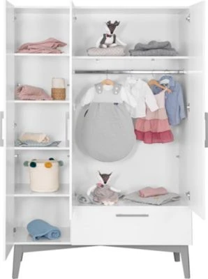 Roba Kleiderschrank 'Mika' 3-türig, Weiß 4 Roba Kleiderschrank 'Mika' 3-türig, Weiß – Bild 3