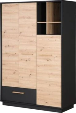 Roba Kleiderschrank 'Lenn' 3-türig - Anthrazit / Holzdekor 'Artisan Eiche' 10 Roba Kleiderschrank 'Lenn' 3-türig - Anthrazit / Holzdekor 'Artisan Eiche' -Mytoys Home Store 29374486 03