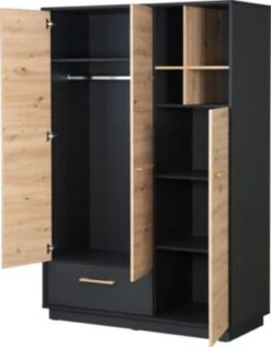 Roba Kleiderschrank 'Lenn' 3-türig - Anthrazit / Holzdekor 'Artisan Eiche' 11 Roba Kleiderschrank 'Lenn' 3-türig - Anthrazit / Holzdekor 'Artisan Eiche' -Mytoys Home Store 29374486 04