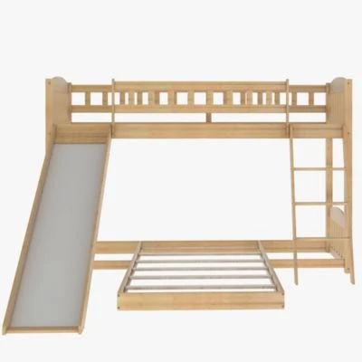 Merax Etagenbett Mit Rutsche, Niedriger Kinderbett Etagenbettrahmen Massives Kiefernbett 90 X 200 Cm 7 Merax Etagenbett Mit Rutsche, Niedriger Kinderbett Etagenbettrahmen Massives Kiefernbett 90 X 200 Cm – Bild 5