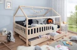 TICAA Kinderbett Hausbett "Kay" 90x200 Inkl. Schubkästen Kiefer Natur -Mytoys Home Store 29575068 04