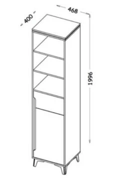 Feldmann-Wohnen Stauraumschrank RegalschrankGapi 47cm 1-türig Farbe Wählbar -Mytoys Home Store 29576517 03
