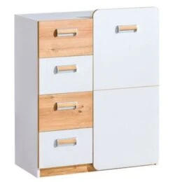 Feldmann-Wohnen Highboard Kommode Loreto 80x40x99,5cm 1-türig Farbe Wählbar