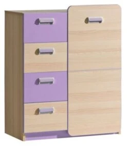 Feldmann-Wohnen Highboard Kommode Loreto 80x40x99,5cm 1-türig Farbe Wählbar