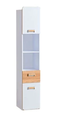 Feldmann-Wohnen Stauraumschrank Kleiderschrank Loreto 35x40x188cm 2-türig Farbe Wählbar