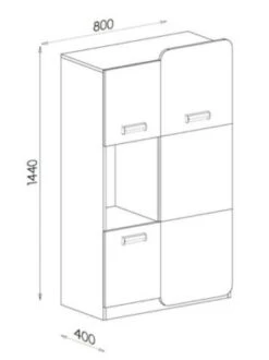 Feldmann-Wohnen Stauraumschrank Kleiderschrank Loreto 80x40x144cm 3-türig Farbe Wählbar -Mytoys Home Store 29576583 02