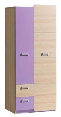 Feldmann-Wohnen Kleiderschrank Drehtürenschrank Loreto 80x52x188cm 2-türig Farbe Wählbar