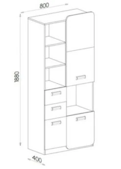 Feldmann-Wohnen Stauraumschrank Kleiderschrank Loreto 80x40x188cm 3-türig Farbe Wählbar -Mytoys Home Store 29576761 02