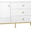 Feldmann-Wohnen Sideboard Goldin Kommode 120x40x85cm 1-türig Mit 3 Schubladen -Mytoys Home Store 29576765 01