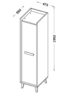 Feldmann-Wohnen Kleiderschrank Stauraumschrank Viso 47x56x195cm 1-türig -Mytoys Home Store 29576950 03