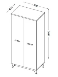 Feldmann-Wohnen Kleiderschrank Stauraumschrank Seven 85x52x185cm 2-türig -Mytoys Home Store 29576979 03